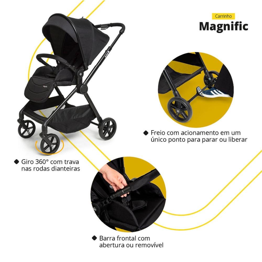 Carrinho com Bebê Conforto Travel System Magnific 5 em 1 Full Black - Safety 1st - 8