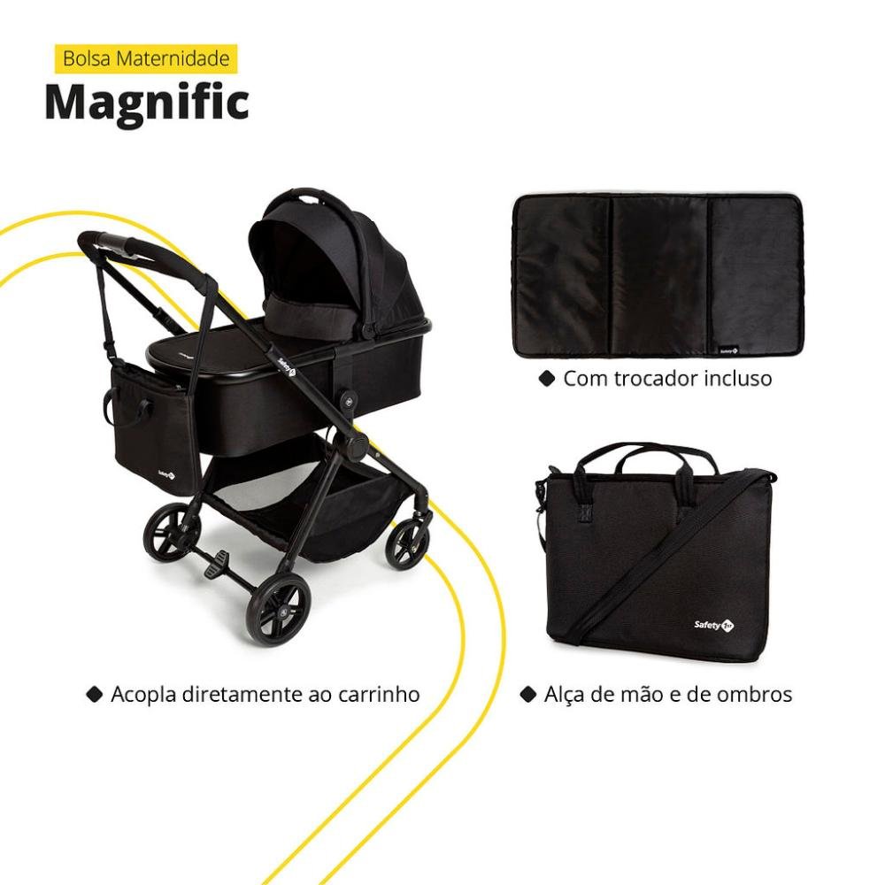 Carrinho com Bebê Conforto Travel System Magnific 5 em 1 Full Black - Safety 1st - 4