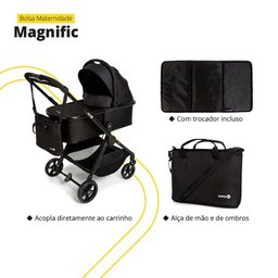 Carrinho com Bebê Conforto Travel System Magnific 5 em 1 Full Black - Safety 1st - 4