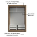 Ver imagem 5 de Guarda-roupa Solteiro 2 Portas de Correr com Espelho 4 Gavetas Rustic/preto Vivare Plus Madesa