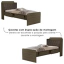 Ver mais imagens de Bicama Solteiro Capitone 220x98 Cm com Bau e Cama Auxiliar Mdf Castanho Nogal Decmade