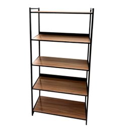 Estante Livreiro Multiuso Modelo Industrial de Ferro e Madeira para Sala e Escritório - 3