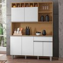 Ver imagem 2 de Kit Cozinha Compacta 6 Portas 130 Cm Alice Amendoa Branco Reajl Moveis