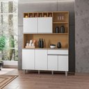 Ver imagem 3 de Kit Cozinha Compacta 6 Portas 130 Cm Alice Amendoa Branco Reajl Moveis