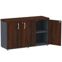 Ver imagem 2 de Armário Baixo Credenza Pe40 Pandin 121,50 Cm (largura) Mdp Cor Escarlate e Grafito com Três Portas