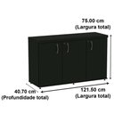 Ver imagem 4 de Armário Baixo Credenza Pe40 Pandin 121,50 Cm (largura) Mdp Cor Escarlate e Grafito com Três Portas