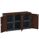 Ver imagem 3 de Armário Baixo Credenza Pe40 Pandin 121,50 Cm (largura) Mdp Cor Escarlate e Grafito com Três Portas