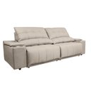 Ver imagem 7 de Sofá com Porta Copos Carregador USB Ret Rec Arizona 2,00m Velosuede - Netsofas - Bege