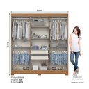 Ver imagem 2 de Guarda Roupa Roupeiro Casal Leonard B368 Briz 6 Portas 2 Gavetas Cinamomo Henn