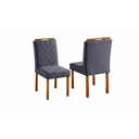 Ver imagem 2 de Conjunto Sala de Jantar Imperio 4 Lugares Mesa Redonda e Cadeiras Madeira Maciça Veludo Cinza