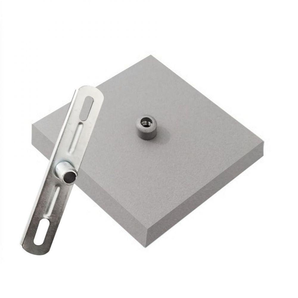 Kit 15 Canopla Lustre Pendente Quadrado 12x12x2cm Cinza - 2