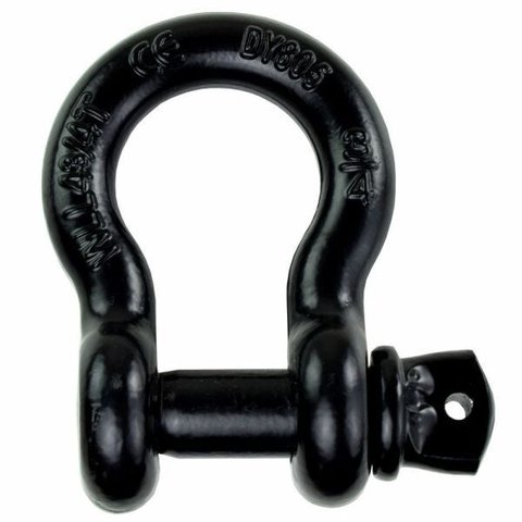 Manilha 3/4" Curva com Pino Roscado Alloy Pesada - Black