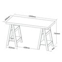 Ver imagem 3 de Mesa Retangular Paris 4 Prateleiras Olmo Branco Computador Home Office Escritório Estudo MDP