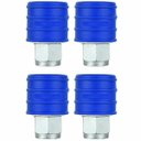 Ver imagem 1 de Engate Rápido Pneumático 1/4´ com Rosca Fêmea 1/4´ Ar Comprimido - Azul 4 Pcs
