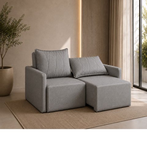 Sofá Cama Dubai Retratil e Reclinavel 3 Lugares em Linho Sofatec