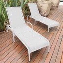 Ver imagem 2 de Kit 2 Espreguiçadeiras Catar para Jardim e Piscina - Branco