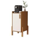 Ver imagem 2 de Armário Vertical Poseidon Slim com Porta e Pés de Madeira para Escritório Cedro/off