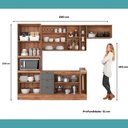 Ver mais imagens de Cozinha Compacta 6 Peças Milla Flex Armário e Balcão Nogal e Cinza Carraro