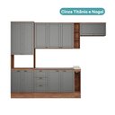 Ver imagem 5 de Cozinha Compacta 6 Peças Milla Flex Armário e Balcão Nogal e Cinza Carraro