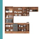 Ver imagem 4 de Cozinha Compacta 6 Peças Milla Flex Armário e Balcão Nogal e Cinza Carraro