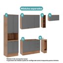 Ver imagem 6 de Cozinha Compacta 6 Peças Milla Flex Armário e Balcão Nogal e Cinza Carraro