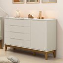 Ver imagem 3 de Cômoda com Porta Classic Elfe Areia Acetinado Amadeirado - Reller