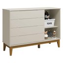 Ver imagem 2 de Cômoda com Porta Classic Elfe Areia Acetinado Amadeirado - Reller