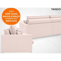 Sofá Tango 2,60M Sem Caixa, Retrátil e Reclinável Velosuede Areia - Netsofás - 3