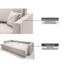 Sofá Tango 2,60m sem Caixa, Retrátil e Reclinável Velosuede Areia - Netsofás - 5