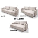 Ver imagem 7 de Sofá Tango 2,60m sem Caixa, Retrátil e Reclinável Velosuede Areia - Netsofás