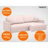 Sofá Tango 2,60M Sem Caixa, Retrátil e Reclinável Velosuede Areia - Netsofás - 7