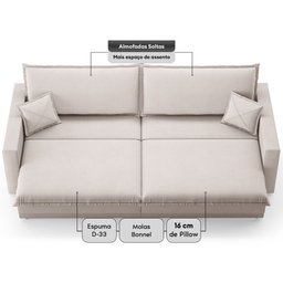 Sofá Tango 2,60m sem Caixa, Retrátil e Reclinável Velosuede Areia - Netsofás - 4 Sofá Tango 2,60m sem Caixa, Retrátil e Reclinável Velosuede Areia - Netsofás - 4