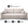 Sofá Tango 2,60m sem Caixa, Retrátil e Reclinável Velosuede Areia - Netsofás - 3