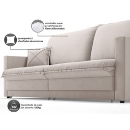 Sofá Tango 2,60m sem Caixa, Retrátil e Reclinável Velosuede Areia - Netsofás - 6 Sofá Tango 2,60m sem Caixa, Retrátil e Reclinável Velosuede Areia - Netsofás - 6