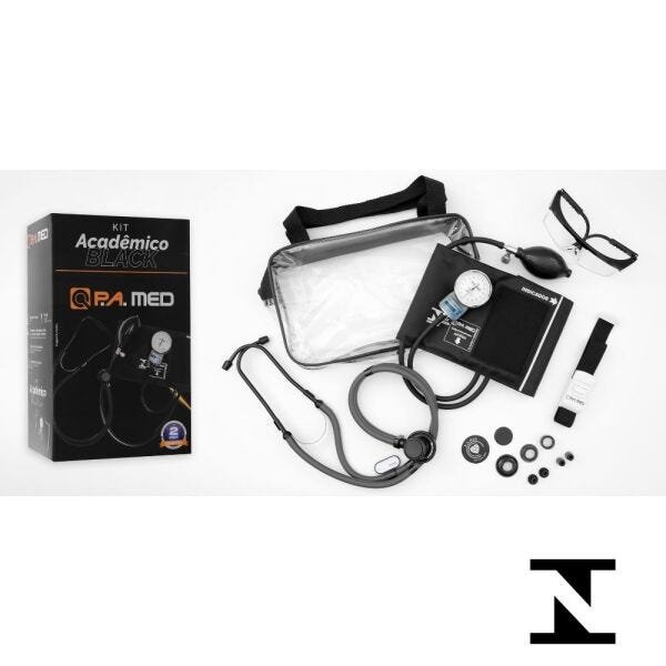 Kit Enfermagem Acadêmico CINZA BLACK PAMED Completo Garantia - 4