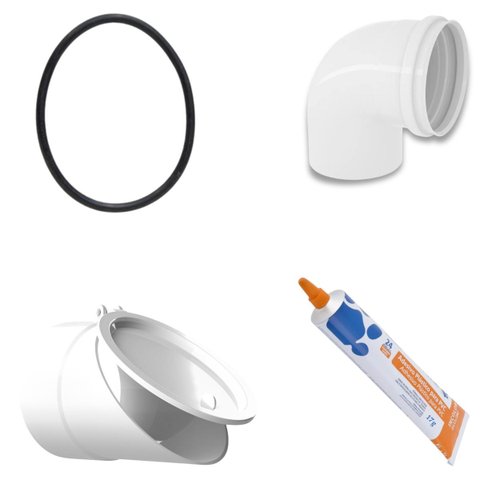 Válvula de Retenção 75mm + Adesivo Pvc Bisnaga 17g + Joelho 90° Pvc +anel de Vedação Dn75