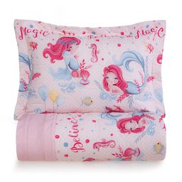 Cobre Leito com 2 Porta Travesseiros Casal Karsten 180 Fios Percal 100% Algodão Magia do Mar - 4