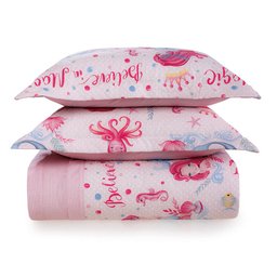 Cobre Leito com 2 Porta Travesseiros Casal Karsten 180 Fios Percal 100% Algodão Magia do Mar - 1