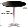 Mesa Delta 76,50 Cm (altura) com Tampo em Mdp Redonda 70 Cm Preto - 2