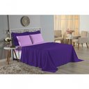 Ver imagem 4 de Jogo Cama Casal Nobre 4 Peças Lençol Elástico 30cm Altura 100% Algodão Roxo Lilás