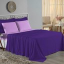 Ver imagem 1 de Jogo Cama Casal Nobre 4 Peças Lençol Elástico 30cm Altura 100% Algodão Roxo Lilás