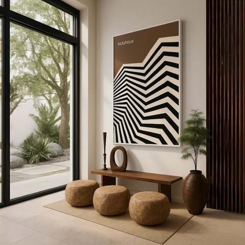 Quadro Canvas Vintage Brown 40x30cm Mold Branca