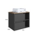Ver imagem 3 de Gabinete de Banheiro Suspenso 60cm com 2 Nichos 1 Porta Basculante e 1 Gaveta com Cuba BH8005 Preto/Mel/Grafite