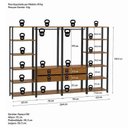 Ver imagem 4 de Guarda-Roupa Closet Modulado Siena 264cm 4 Gavetas 2 Cabideiros e 12 Prateleiras Yescasa Marrom/Cedro Madeirado/Preto