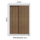 Ver imagem 4 de Guarda-roupa Solteiro 2 Portas de Correr 2 Gavetas Branco/rustic Vivare Madesa