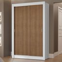 Ver imagem 1 de Guarda-roupa Solteiro 2 Portas de Correr 2 Gavetas Branco/rustic Vivare Madesa