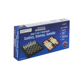 Jogo 3 em 1 imantado Xadrez Dama e Gamão - 1