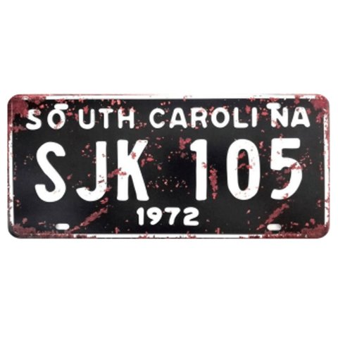 Placa de Carro Decor em Madeira State Route - South Carolina