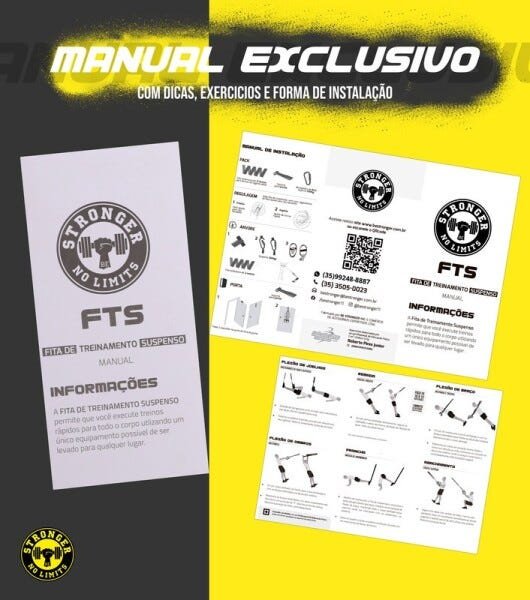 Fita De Treinamento Suspenso Kit Para Treino Funcional Suspensão Pilates Trx - Preto - 3