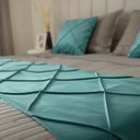 Ver imagem 3 de Peseira Drapeada Veludo Luxo 2,15x0,50m Dupla Face cama casal Tiffany